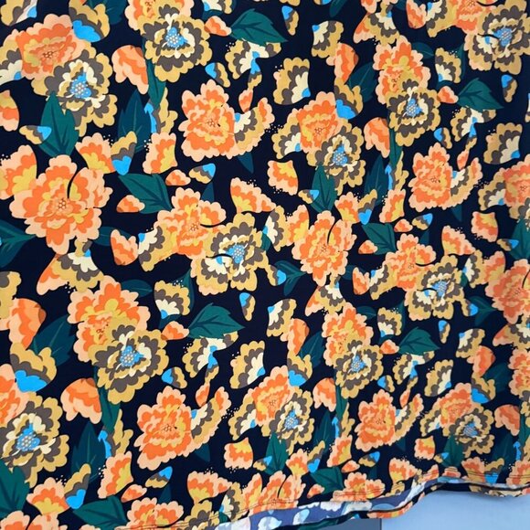 Lularoe Floral Black Orange Maxi Skirt 3XL - Picture 3 of 7